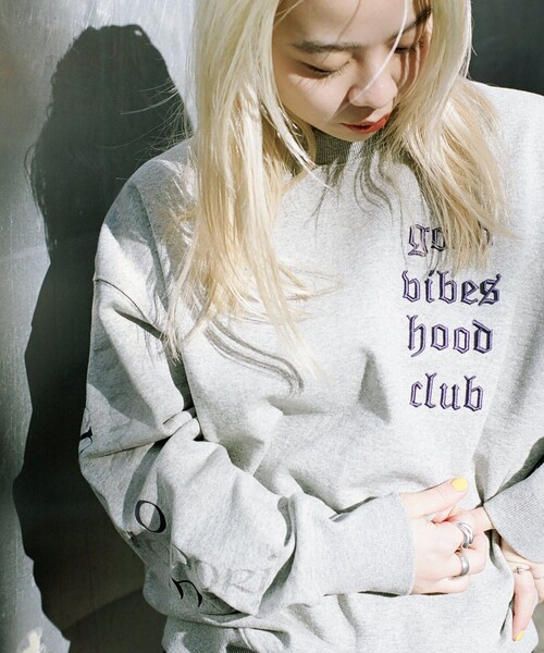 FREAK'S STORE(フリークスストア)の「hood/フッド 別注hood SWEAT/別注フッドスウェットプルオーバー(スウェット・レディース・ブラック/グレー・フリ-)」の2枚目の写真