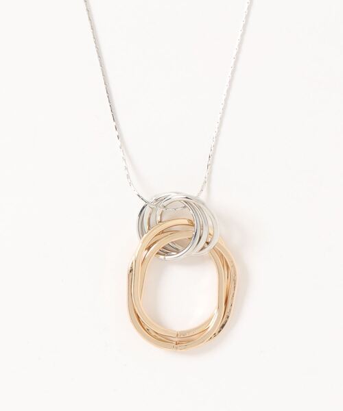 earth music&ecology（アースミュージックアンドエコロジー）の「メタルフープミックスメッキネックレス（ネックレス・レディース・ゴールド・FREE）」の4枚目の写真