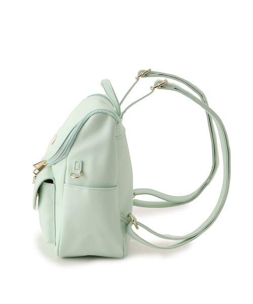 PINK-latte(ピンクラテ)の「◆リボンチャームミニリュック(バックパック/リュック・キッズ・ブラック/ライトグリーン/ライトパープル・00)」の5枚目の写真