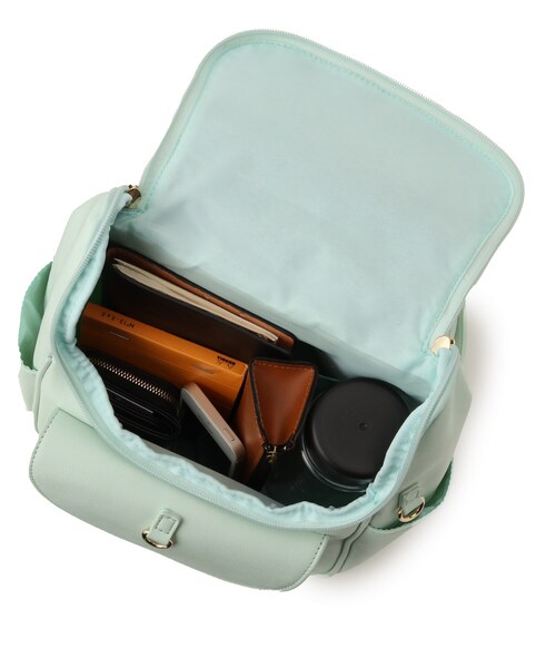 PINK-latte(ピンクラテ)の「◆リボンチャームミニリュック(バックパック/リュック・キッズ・ブラック/ライトグリーン/ライトパープル・00)」の11枚目の写真