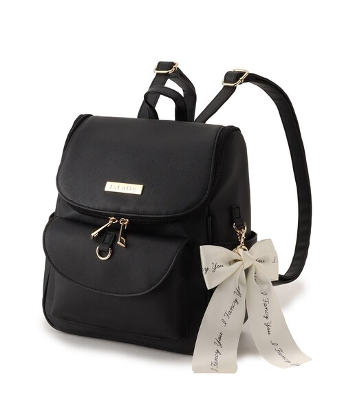 PINK-latte(ピンクラテ)の「◆リボンチャームミニリュック(バックパック/リュック・キッズ・ブラック/ライトグリーン/ライトパープル・00)」の12枚目の写真