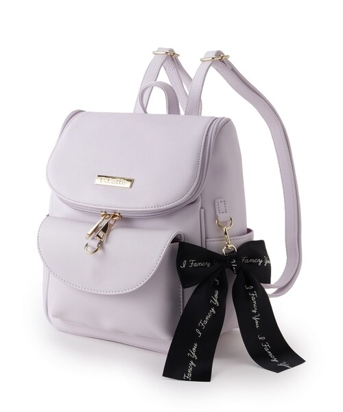 PINK-latte(ピンクラテ)の「◆リボンチャームミニリュック(バックパック/リュック・キッズ・ブラック/ライトグリーン/ライトパープル・00)」の13枚目の写真