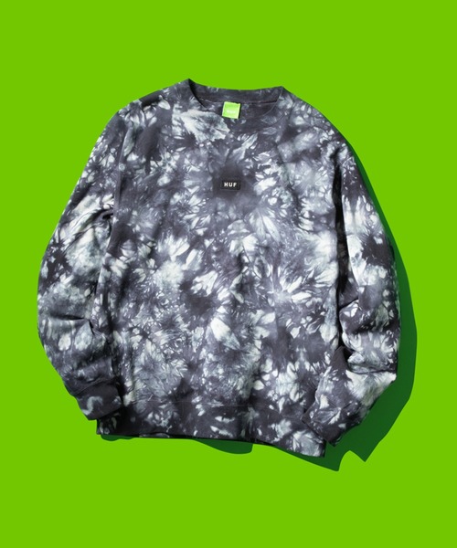 BAR LOGO TIE DYE CREW SWEATER(HUF セーター) BAR LOGO TIE-DYE CREW