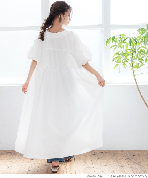 coca(coca)(コカ)の「Vネックティアードワンピース(ワンピース・レディース・ホワイト/ブラック・ONE SIZE)」の12枚目の写真