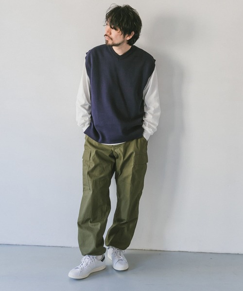 URBAN RESEARCH DOORS（アーバンリサーチドアーズ）の「『一部WEB限定カラー』ダブルフェイスVネックベスト（ベスト・メンズ・ブルー/ネイビー/ブラウン系その他/グレー系その他・MEDIUM/LARGE）」の12枚目の写真