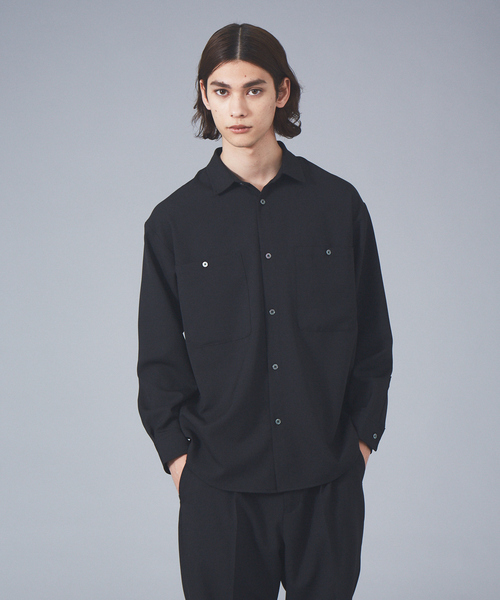 MYSELF ABAHOUSE（マイセルフアバハウス）の「【MYSELF ABAHOUSE】ポリツイル オーバーサイズ レギュラーカラー シャツ（シャツ/ブラウス・メンズ・ブラック/ベージュ/サックスブルー/ピンクベージュ・46/48）」の2枚目の写真