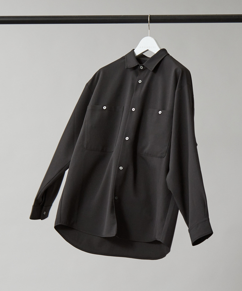 MYSELF ABAHOUSE（マイセルフアバハウス）の「【MYSELF ABAHOUSE】ポリツイル オーバーサイズ レギュラーカラー シャツ（シャツ/ブラウス・メンズ・ブラック/ベージュ/サックスブルー/ピンクベージュ・46/48）」の14枚目の写真