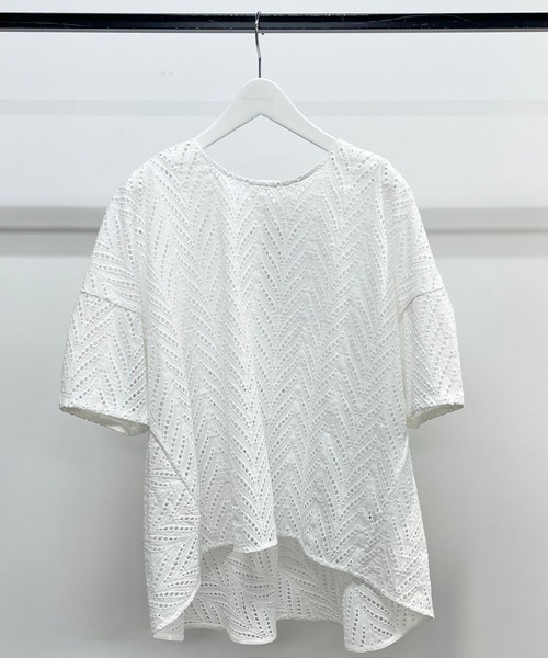 BARNYARDSTORM（バンヤードストーム）の「BARNYARDSTORM / 【WEB限定サイズL】コットンレースブラウス（シャツ/ブラウス・レディース・ホワイト/ネイビー/カーキ・1/2/0）」の8枚目の写真