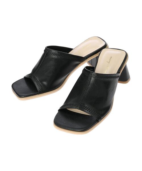 Green　Parks（グリーンパークス）の「・Una gardenia スクエアミュール（サンダル・レディース・ブラック/イエロー/アイボリー・LL/S/M/L）」の4枚目の写真