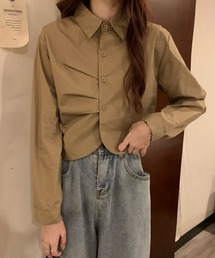 i-dare（アイディア）の「【i-dare】アシンメトリー ショート丈 シャツ（シャツ/ブラウス）」