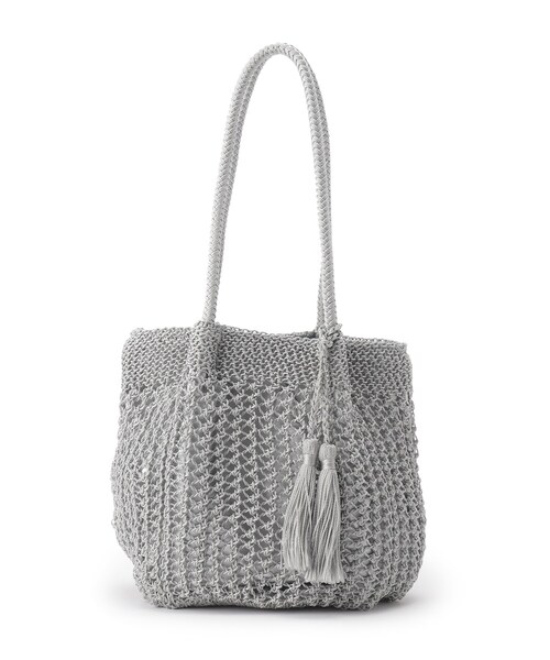 SHOO・LA・RUE(シューラルー)の「◆透かし編みニットバルーントート(トートバッグ・レディース・ブラック/グレー/ブラウン系その他/ベージュ系8・00)」の3枚目の写真