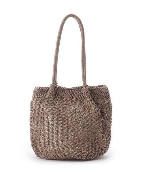 SHOO・LA・RUE(シューラルー)の「◆透かし編みニットバルーントート(トートバッグ・レディース・ブラック/グレー/ブラウン系その他/ベージュ系8・00)」の7枚目の写真