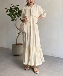CAPRICIEUX LE'MAGE | ケープ襟プリーツワンピース(ワンピース)