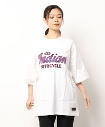 INDIAN（インディアン）の「【INDIAN】サテンロゴ　オーバーサイズTシャツ（Tシャツ/カットソー）」