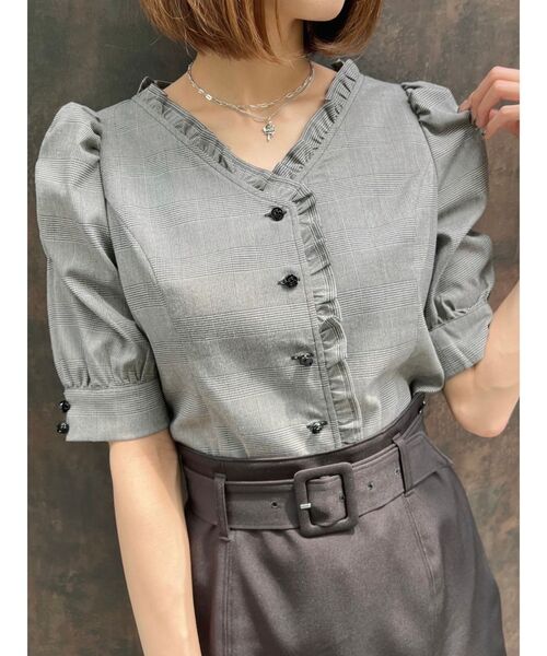 EATME（イートミー）の「ギャザースリーブラッフルブラウス（シャツ/ブラウス・レディース・ブラック/オフホワイト/その他1・FREE）」の7枚目の写真