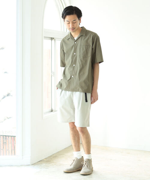 BEAMS（ビームス）の「BEAMS / SOLOTEX(R) オープンカラーシャツ（シャツ/ブラウス・メンズ・ネイビー/グレー/オリーブ・S/M/L/XL）」の4枚目の写真