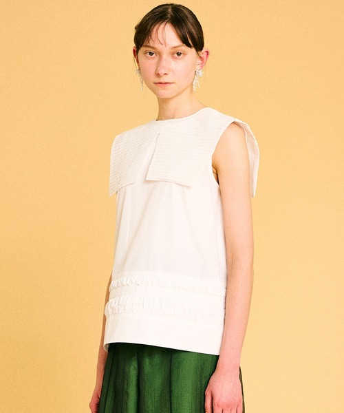 LANVIN en Bleu(ランバンオンブルー)の「スクエアカラーノースリーブブラウス(シャツ/ブラウス・レディース・ブラック/オフホワイト・38)」の9枚目の写真