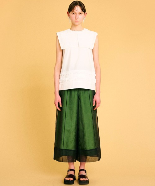 LANVIN en Bleu(ランバンオンブルー)の「スクエアカラーノースリーブブラウス(シャツ/ブラウス・レディース・ブラック/オフホワイト・38)」の6枚目の写真