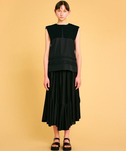 LANVIN en Bleu(ランバンオンブルー)の「スクエアカラーノースリーブブラウス(シャツ/ブラウス・レディース・ブラック/オフホワイト・38)」の8枚目の写真