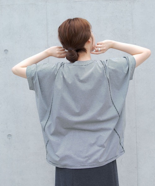 LAATO（ラート）の「DOLMAN CUT T-SHIRTS（Tシャツ/カットソー・レディース・ブラック/グリーン・FREE）」の12枚目の写真