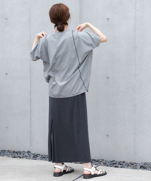 LAATO（ラート）の「DOLMAN CUT T-SHIRTS（Tシャツ/カットソー・レディース・ブラック/グリーン・FREE）」の9枚目の写真