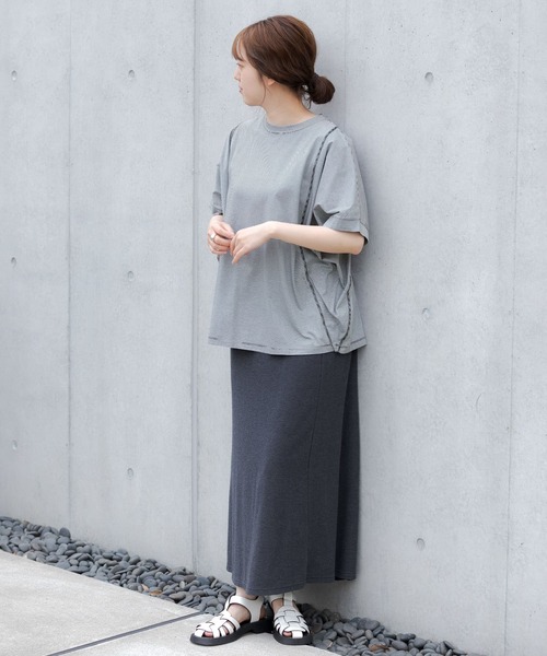LAATO（ラート）の「DOLMAN CUT T-SHIRTS（Tシャツ/カットソー・レディース・ブラック/グリーン・FREE）」の19枚目の写真