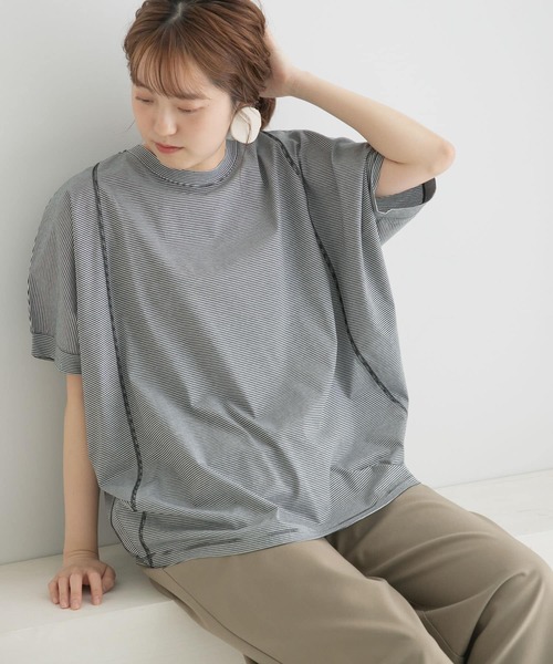 LAATO（ラート）の「DOLMAN CUT T-SHIRTS（Tシャツ/カットソー・レディース・ブラック/グリーン・FREE）」の7枚目の写真