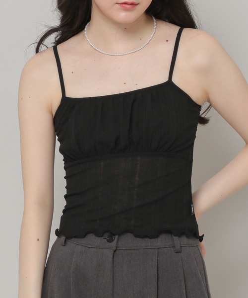 MAGPIEROBIN（マグパイロビン）の「MAGPIE ROBIN／FANCYキャミ　2295269（キャミソール・レディース・ブラック/グリーン/アイボリー・FREE）」の2枚目の写真