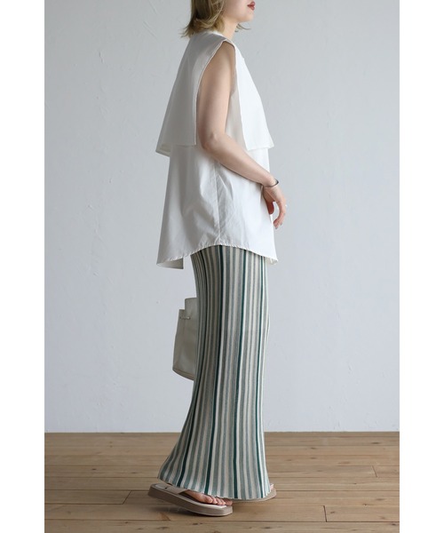 Bonjour Sagan（ボンジュールサガン）の「ストライプニットタイトスカート（スカート・レディース・カーキ/グリーン/オレンジ・FREE）」の16枚目の写真