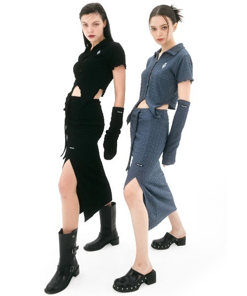 ブラウス シャツ A'GEM/9 × .kom「 FANCY CLUB/ファンシークラブ」UNBALANCE WRINKLE COLLAR WARME FANCY CLUB ブラウス シャツ A'GEM/9 × .kom「 CLUB/ファンシー