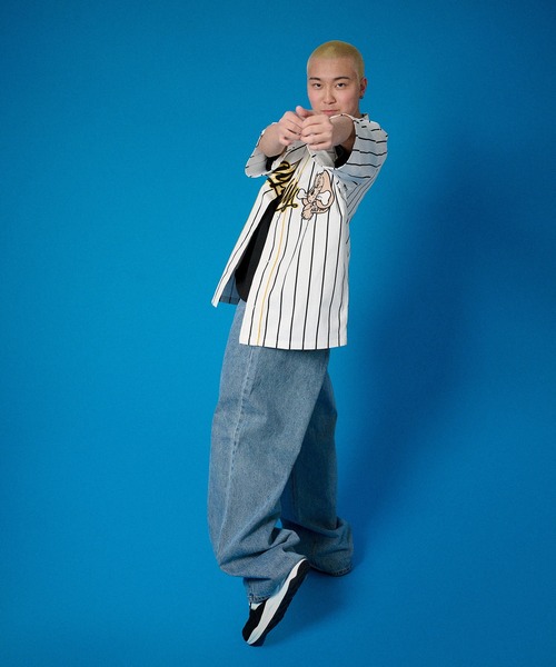 GALFY(ガルフィー)の「GALFY東名阪チームシャツ(Tシャツ/カットソー・メンズ・ホワイト/グレー/ストライプ・L/XL)」の6枚目の写真