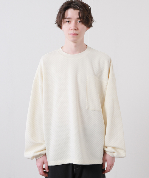 TIGHTBOOTH PRODUCTION（タイトブースプロダクション）の「【TBPR/タイトブースプロダクション】QUILTING CREW SWEAT（スウェット・メンズ・ブラック/アイボリー・MEDIUM/LARGE）」の4枚目の写真