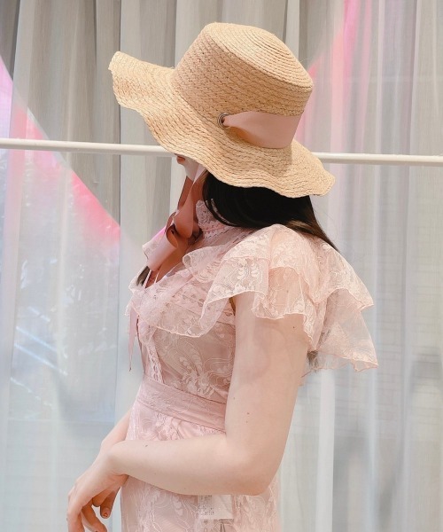 lilLilly（リルリリー）の「ストローリボンハット（ハット・レディース・ブラック/ピンク・フリー）」の4枚目の写真