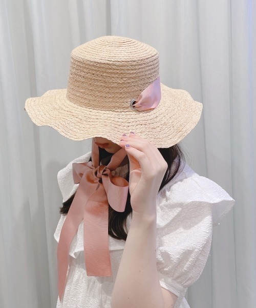 lilLilly（リルリリー）の「ストローリボンハット（ハット・レディース・ブラック/ピンク・フリー）」の5枚目の写真