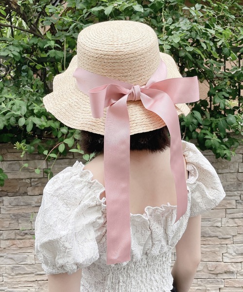 lilLilly（リルリリー）の「ストローリボンハット（ハット・レディース・ブラック/ピンク・フリー）」の21枚目の写真