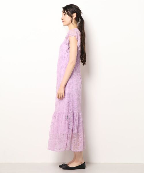 Masaco Teranishi(マサコテラニシ)の「Megumi Kanzaki×Masaco Teranishi Aesculus (アエスクルス) ラッセルレースワンピース(ワンピース・レディース・パープル/ブラック・38)」の3枚目の写真