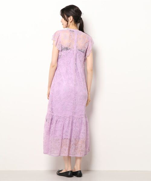 Masaco Teranishi(マサコテラニシ)の「Megumi Kanzaki×Masaco Teranishi Aesculus (アエスクルス) ラッセルレースワンピース(ワンピース・レディース・パープル/ブラック・38)」の4枚目の写真