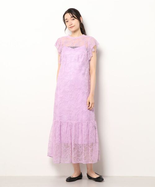 Masaco Teranishi(マサコテラニシ)の「Megumi Kanzaki×Masaco Teranishi Aesculus (アエスクルス) ラッセルレースワンピース(ワンピース・レディース・パープル/ブラック・38)」の10枚目の写真