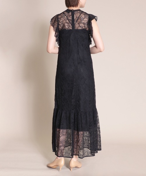 Masaco Teranishi(マサコテラニシ)の「Megumi Kanzaki×Masaco Teranishi Aesculus (アエスクルス) ラッセルレースワンピース(ワンピース・レディース・パープル/ブラック・38)」の9枚目の写真