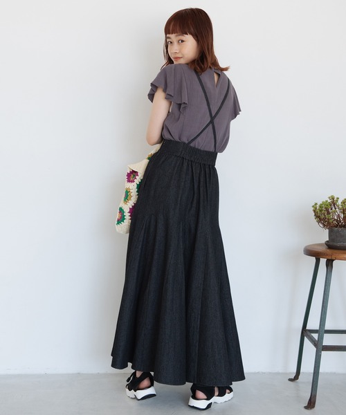 Crisp(クリスプ)の「ヘムフレアデニムスカート(デニムスカート・レディース・ブラック/ネイビー・FREE)」の8枚目の写真