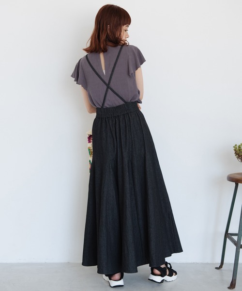 Crisp(クリスプ)の「ヘムフレアデニムスカート(デニムスカート・レディース・ブラック/ネイビー・FREE)」の9枚目の写真