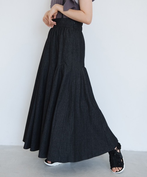 Crisp(クリスプ)の「ヘムフレアデニムスカート(デニムスカート・レディース・ブラック/ネイビー・FREE)」の12枚目の写真