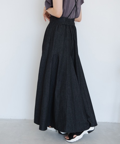 Crisp(クリスプ)の「ヘムフレアデニムスカート(デニムスカート・レディース・ブラック/ネイビー・FREE)」の13枚目の写真