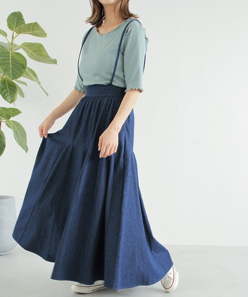 Crisp(クリスプ)の「ヘムフレアデニムスカート(デニムスカート・レディース・ブラック/ネイビー・FREE)」の22枚目の写真