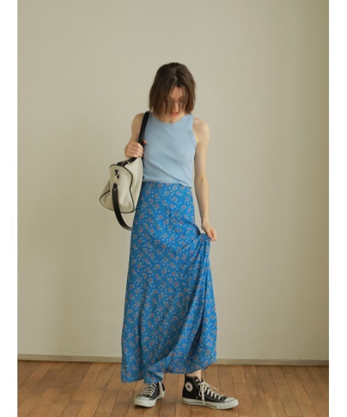 AMAIL(アマイル)の「Flower peace skirt(スカート・レディース・ブルー/ブラック・S/M)」の3枚目の写真