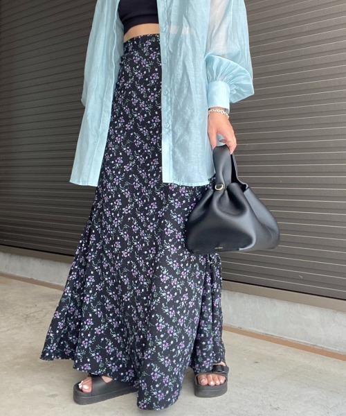 AMAIL(アマイル)の「Flower peace skirt(スカート・レディース・ブルー/ブラック・S/M)」の15枚目の写真