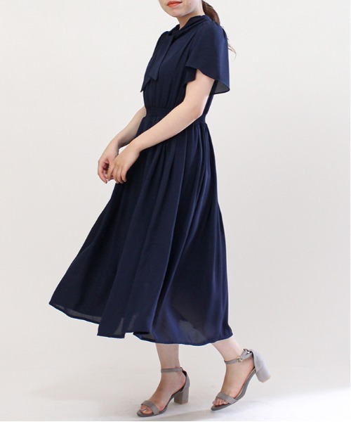 ASTORIA ODIER(アストリアオディール)の「ボウタイワンピース(ワンピース・レディース・ラベンダー/ホワイト×ブラック/グリーン/ネイビー/ホワイト×グレー/ブラック/ブラウン/スモークピンク/ダークグリーン・MEDIUM)」の19枚目の写真