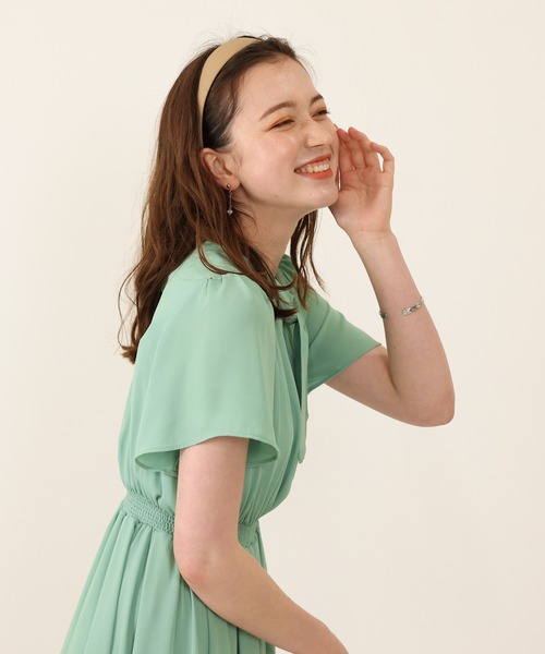 ASTORIA ODIER(アストリアオディール)の「ボウタイワンピース(ワンピース・レディース・ラベンダー/ホワイト×ブラック/グリーン/ネイビー/ホワイト×グレー/ブラック/ブラウン/スモークピンク/ダークグリーン・MEDIUM)」の13枚目の写真