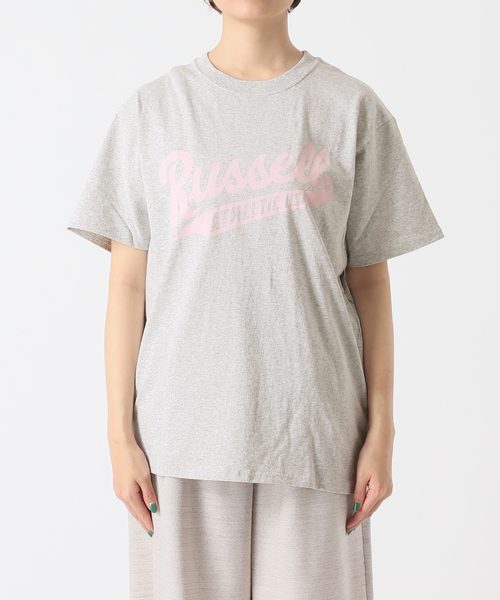Russell Athletic(ラッセルアスレティック)の「【RUSSELL ATHLETIC/ラッセル・アスレティック】別注ロゴTEE(Tシャツ/カットソー・レディース・ホワイト/ライトグレー/ブラック・FREE)」の13枚目の写真