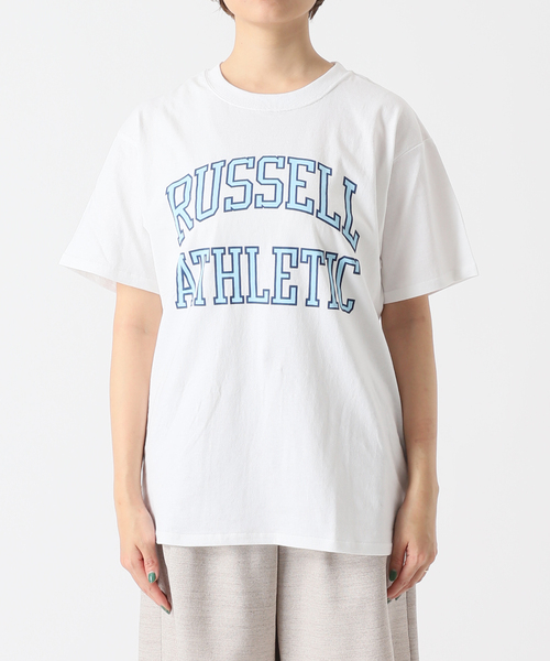 Russell Athletic(ラッセルアスレティック)の「【RUSSELL ATHLETIC/ラッセル・アスレティック】別注ロゴTEE(Tシャツ/カットソー・レディース・ホワイト/ライトグレー/ブラック・FREE)」の16枚目の写真